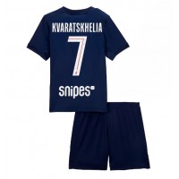 Paris Saint-Germain Khvicha Kvaratskhelia #7 Domáci Detský futbalový dres 2025-26 Krátky Rukáv (+ trenírky)